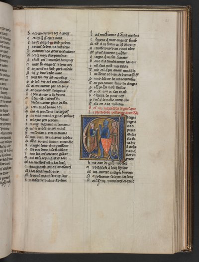 Des III manieres de gens que li philosophe poserent au monde, aus Aldobrandino von Siena, Le Régime du corps; Gautier von Metz, L
