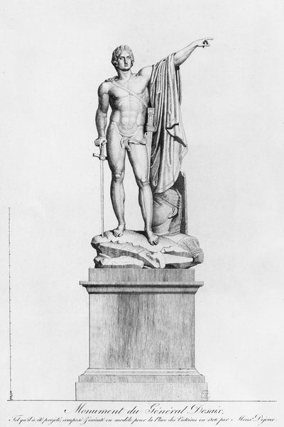 Entwurf für ein Denkmal für General Desaix de Veygoux von dem Bildhauer Claude Dejoux, Place des Victoires, Paris, 1806 von French School
