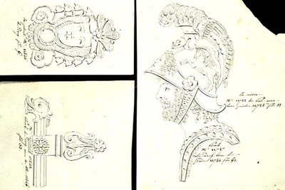 Entwürfe für bronzene Möbelbeschläge (um 1825) von French School