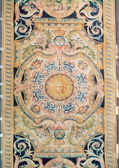 Detail eines Savonnerie-Teppichs, hergestellt für die Grande Galerie des Louvre, ca. 1680 von French School