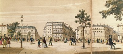 Detail eines Panoramas des Boulevard des Italiens, ca. 1840 von French School
