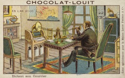 Diktieren eines Briefes in eine Telegrafenmaschine von French School