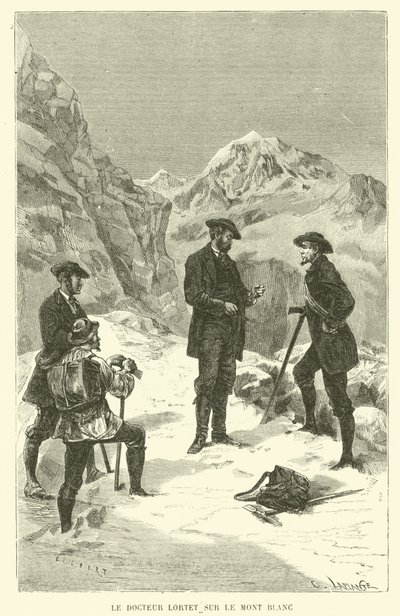 Doktor Lortet auf dem Mont Blanc (Stich) von French School