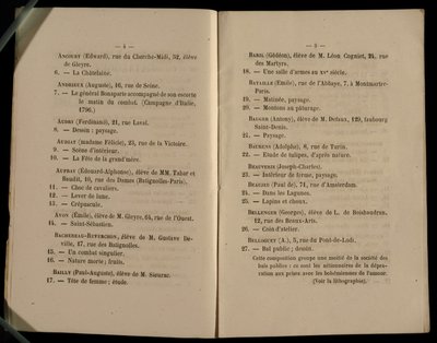 Doppelseite aus dem Salon des Refuses, 1863 von French School