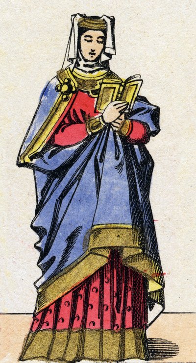 Dynastie der Kapetinger: Porträt von Blanche de Castille von French School