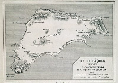 Osterinsel (Rapa Nui): Reiseroute von Herrn Pinart von French School