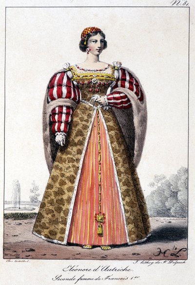 Eleonore von Österreich (1498/1558), Infantin von Spanien, Ehefrau von König Manoel von Portugal und zweite Ehefrau von Franz I., König von Frankreich. von French School