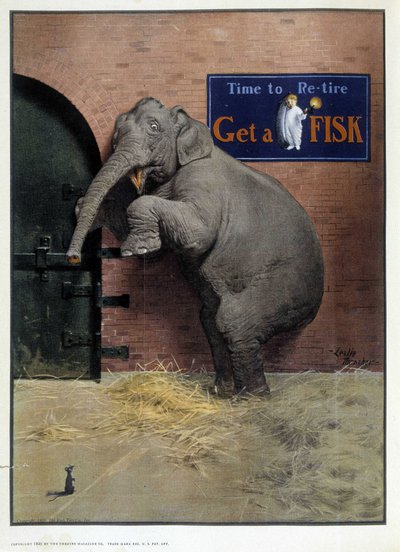 Elefant erschreckt durch eine Maus - in „Theater Magazine“, Sep 1925 von French School