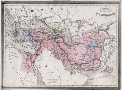 Reich und Expedition von Alexander dem Großen - Tafel aus „Universal Atlas of Ancient and Modern Geography for the Use of Residential Schools“ von Vuillemin - ca. 1845 von French School