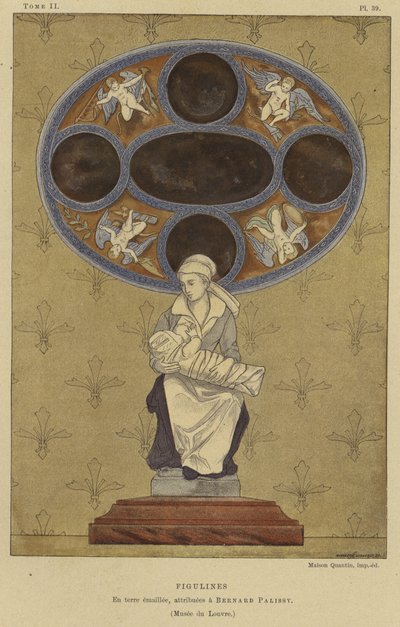 Emaillierte Keramikfiguren, Bernard Palissy zugeschrieben, 16. Jahrhundert von French School