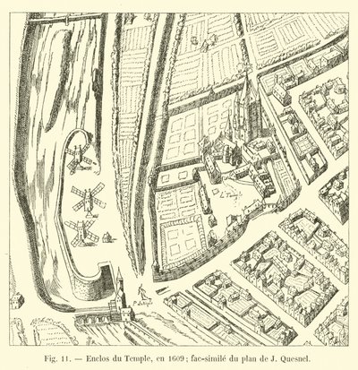 Enclos du Temple, 1609 (Faksimile des Plans von J. Quesnel) von French School