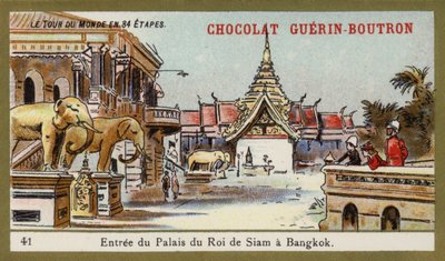 Eingang des Palastes des Königs von Siam in Bangkok von French School