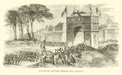 Einzug britischer Truppen in Lissabon (Gravur) von French School