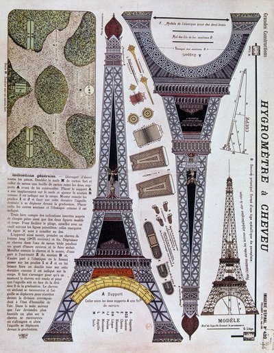 Epinal-Bild Nummer 420 (Große Konstruktion) von 1908 über den Eiffelturm von French School