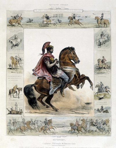 Reiterporträt von Xenophon - in "Bildergeschichte des alten und modernen Reitens" von Charles Aubry von French School