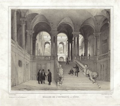 Treppe der Universität in Genua von French School