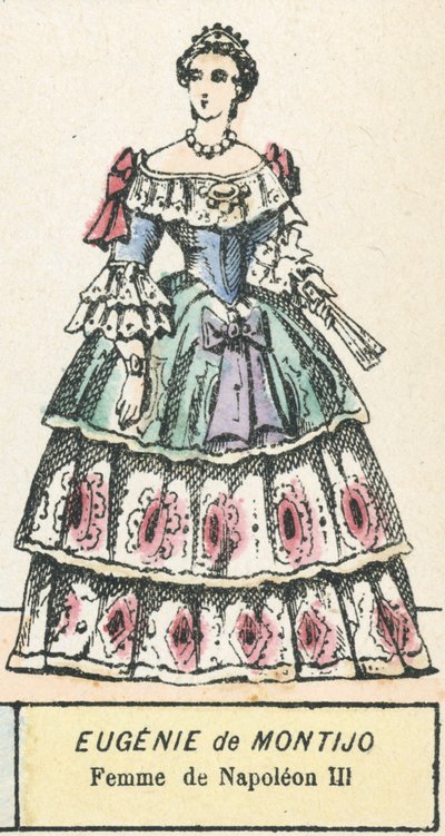 Eugenie de Montijo, Frau von Napoleon III (kolorierte Gravur) von French School