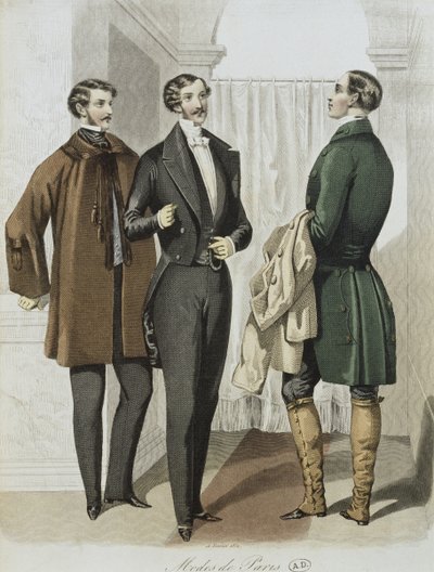 Abendkleid, Illustration aus Le Journal des Tailleurs, 16. Februar 1851 (Farbstich) von French School