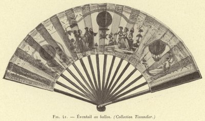 Fächer mit Ballon, (Sammlung Tissandier) von French School