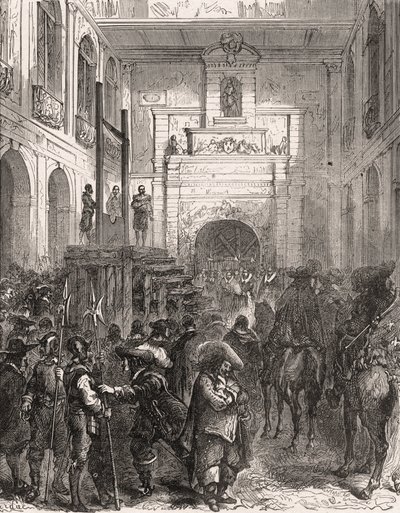Hinrichtung von Marschall Henri II. von Montmorency in Toulouse im Jahr 1632. Gravur in „Histoire De France En Cent Paintings“ von Paul Lehugeur 1891 von French School