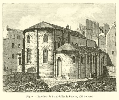 Außenansicht von Saint-Julien le Pauvre, Nordseite von French School