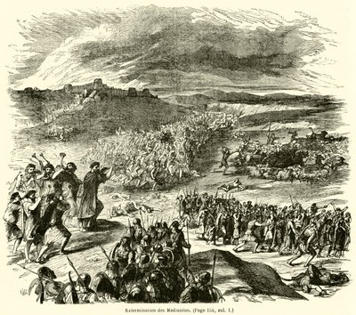 Ausrottung der Midianiter (Gravur) von French School