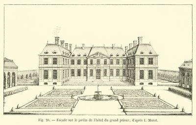Fassade zum Garten des Hotels des Großpriors (nach I. Marot) von French School