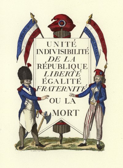 Faksimile eines republikanischen Plakats, Französische Revolution von French School