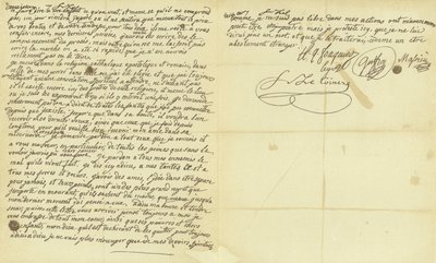 Faksimile des Testaments von Marie Antoinette von French School