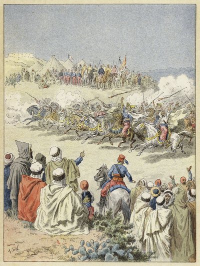 Fantasia, traditionelle Berber-Reitkunst, Nordafrika von French School
