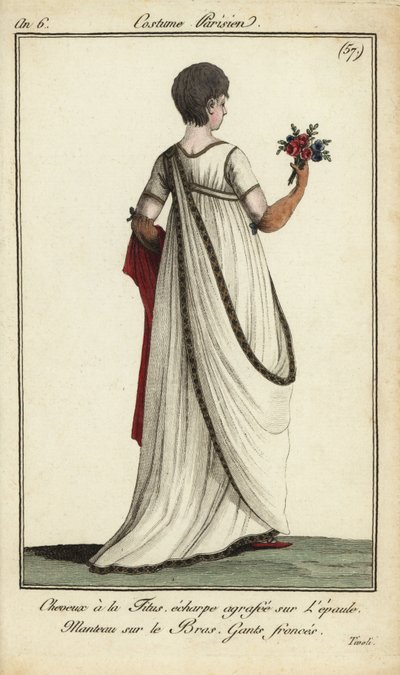 Modische Frau mit kurzer Titus-Frisur in den Tivoli-Gärten von French School