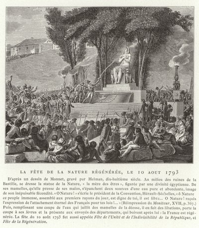 Fest der Regeneration der Natur, Paris, 10. August 1793 von French School