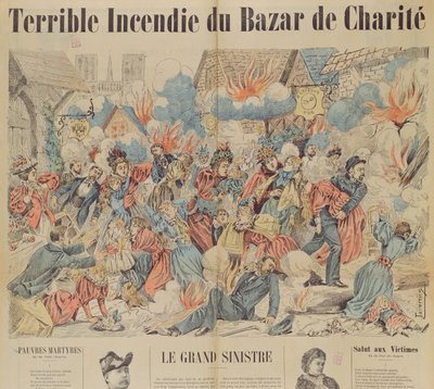 Brand im Bazar de la Charite, 4. Mai 1897 von French School