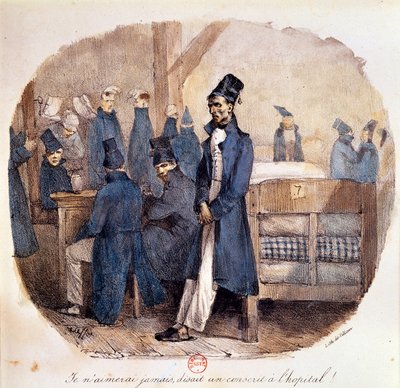 Erstes Kaiserreich: „Die Rekruten im Krankenhaus im Jahr 1809“ Paris, B.N. von French School