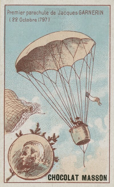 Erster Fallschirmabsprung von Jacques Garnerin, 22. Oktober 1797 von French School
