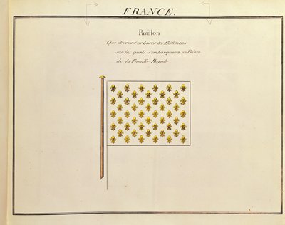 Flagge eines Prinzen der königlichen Familie, aus Pavillons des Puissances Maritimes von French School