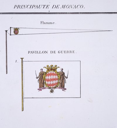 Flaggen aus Monaco, aus einem französischen Flaggenbuch, ca. 1819 von French School