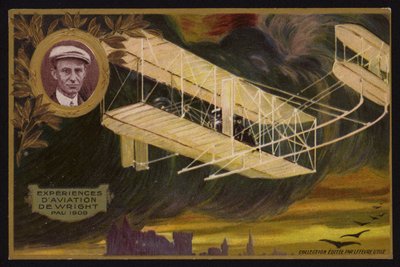Flug der Gebrüder Wright Flyer, Pau, Frankreich von French School