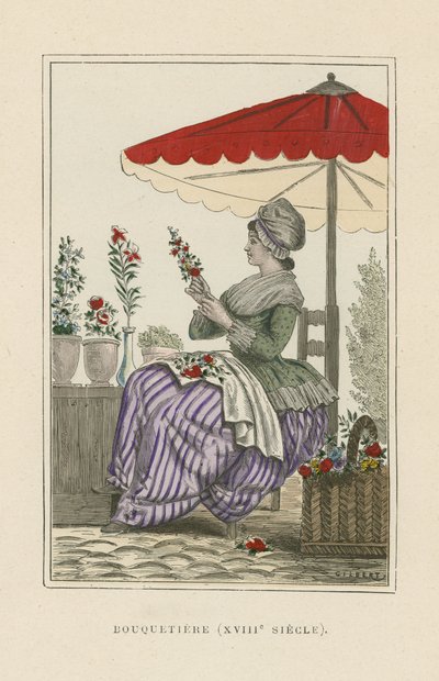 Blumenverkäufer, 18. Jahrhundert von French School