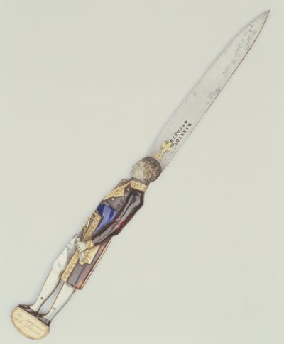 Klappmesser (Stahl mit Emaille-Dekoration) von French School
