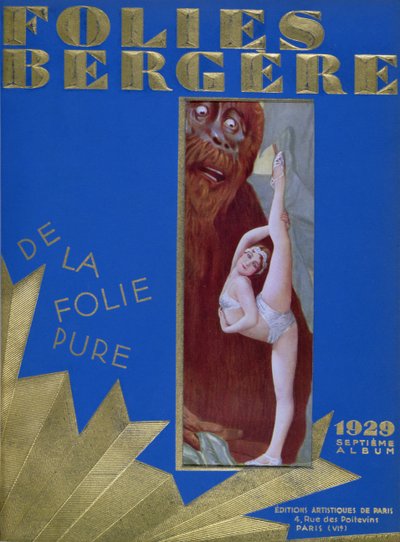 Folies Bergere Programm für die Revue De la Folie Pure, inspiriert vom Film King Kong, mit Glenn Ellyn, 1929 von French School