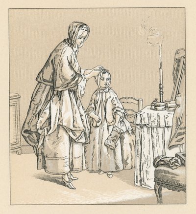 Frankreich XVIII. Jahrhundert Kostüm von French School