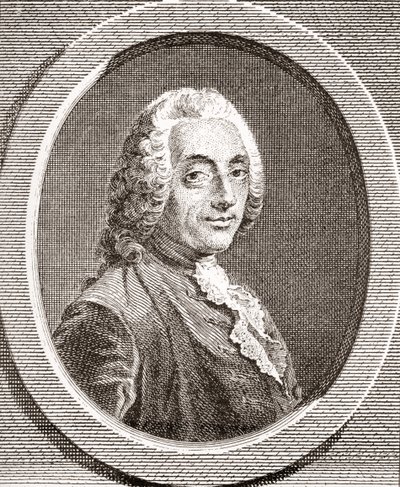 François-Augustin de Paradis de Moncrif, 1687-1770. Französischer Schriftsteller und Dichter. Aus Les Heures Libres, veröffentlicht 1908. von French School