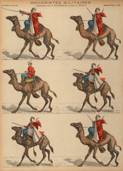 Französische Armee Meharisten (Kamelkavallerie) in Algerien von French School