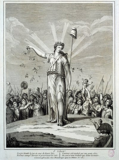 Französische Revolution: „O liberté“ Hommage an die Freiheit. Gravur des 18. Jahrhunderts Paris, Musée Carnavalet von French School