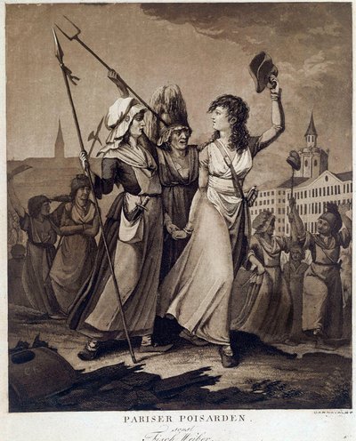 Französische Revolution: „Pariser Fischweiber“ Druck um 1789 Paris, Musee Carnavalet von French School