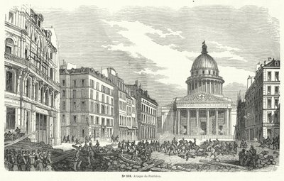 Französische Truppen greifen Aufständische an, die das Pantheon besetzen, Paris, 24. Juni 1848 von French School
