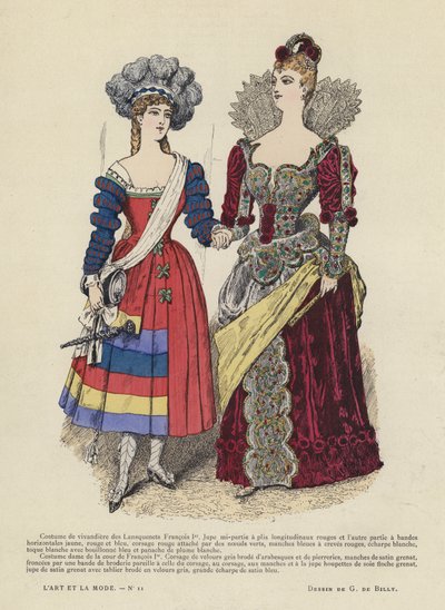 Französische Modeplatte von French School