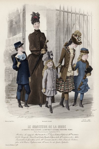 Französische Modeplatte, späte 19. Jahrhundert von French School