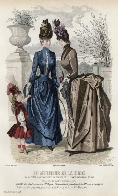 Französische Modeplatte, späte 19. Jahrhundert von French School